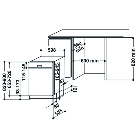Whirlpool WBO 3O33 PL X Beépíthető mosogatógép