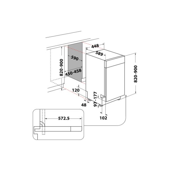 Whirlpool WH6UC11BS7A0X Beépíthető mosogatógép