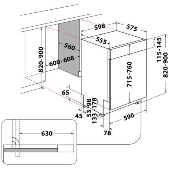 Whirlpool WH7PC15B4M60 Beépíthető mosogatógép