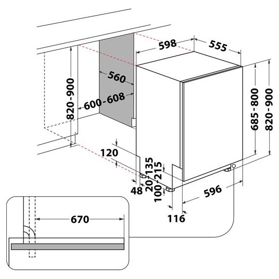 Whirlpool WIC 3C34 PFE S Beépíthető mosogatógép