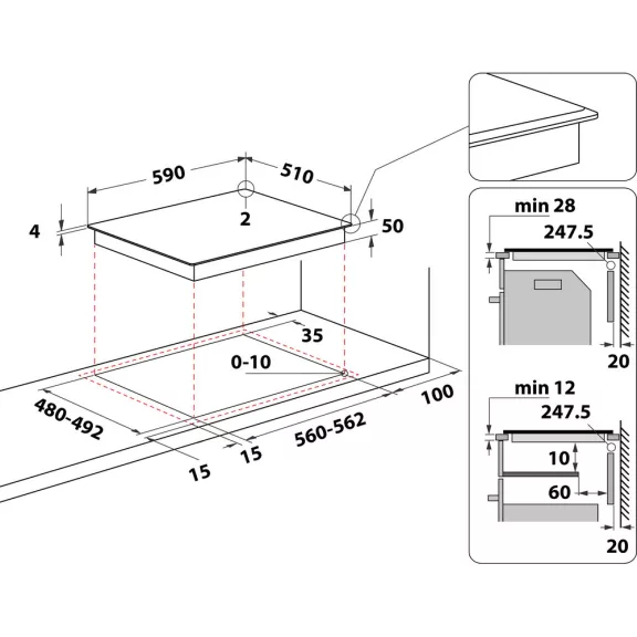 Whirlpool WL S5360 BF/W Beépíthető elektromos főzőlap