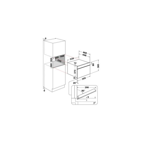 Whirlpool WMD54MB Beépíthető mikrohullámú sütő, fekete