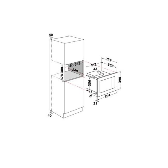 Whirlpool WMF250G beépíthető mikrohullámú sütő