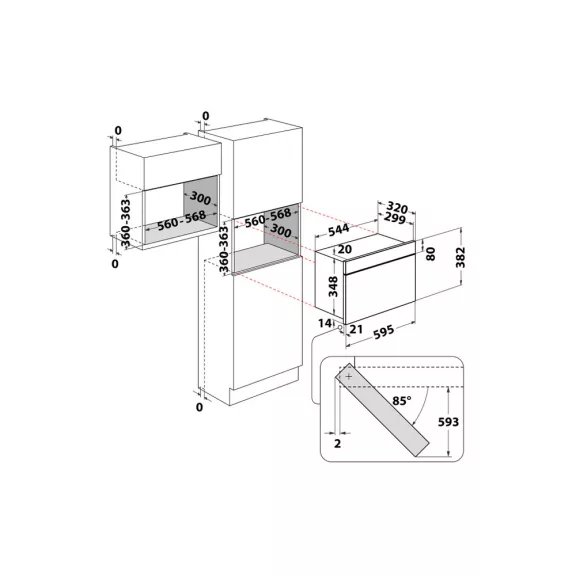Whirlpool WMN14BB Beépíthető mikrohullámú sütő