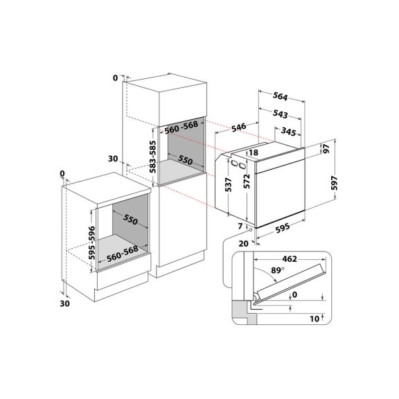 Whirlpool WOI4S8HM1SXA Beépíthető sütő