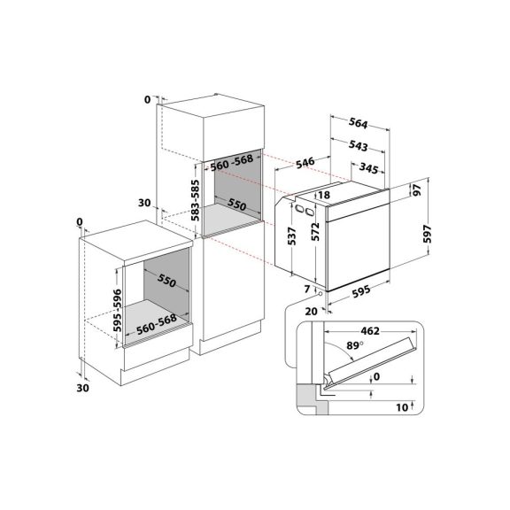 Whirlpool WOI5S8HM2SBA Beépíthető sütő