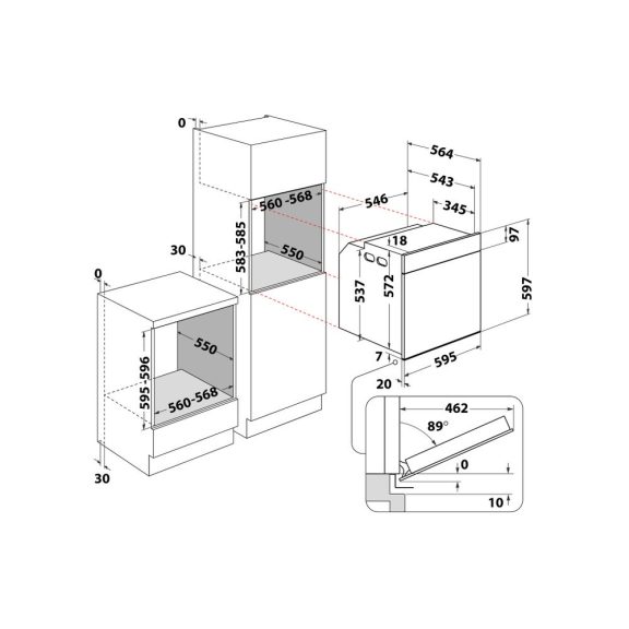 Whirlpool WOI9A8FPT2SBA Beépíthető sütő