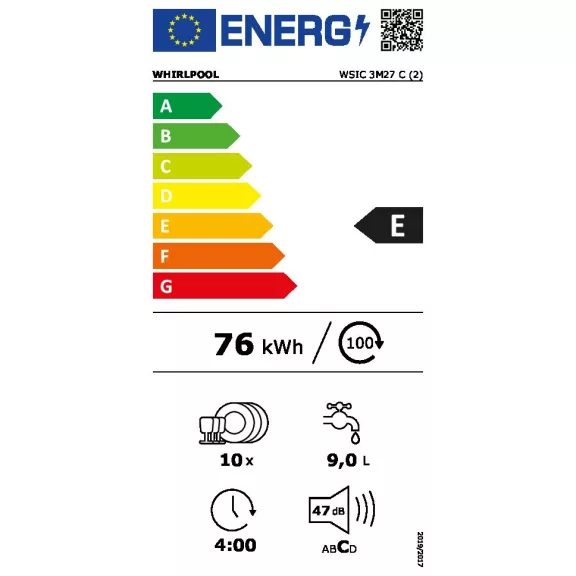 Whirlpool WSIC 3M27 C Beépíthető mosogatógép