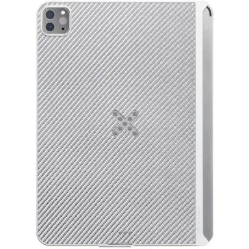   Apple iPad Pro 11 (2020 / 2021 / 2022), Műanyag hátlap töltőtok, PitaFlow vezeték nélküli töltővel, karbon minta, Pitaka MagEZ Pro Case, fehér