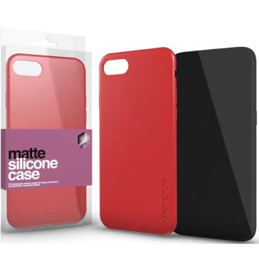   Apple iPhone 15 Plus, Szilikon tok, ultravékony, matt, Xprotector Matte, piros
