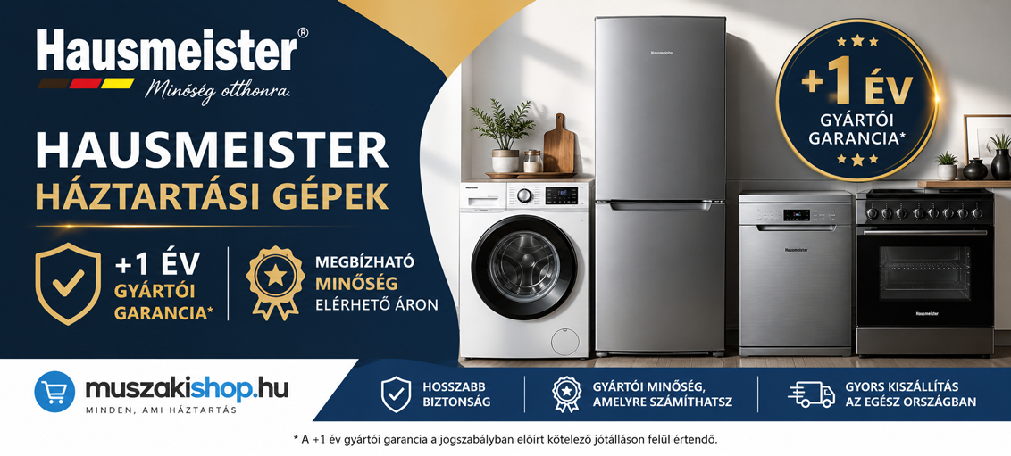 Hausmeister termékekre + 1 év gyártói garancia